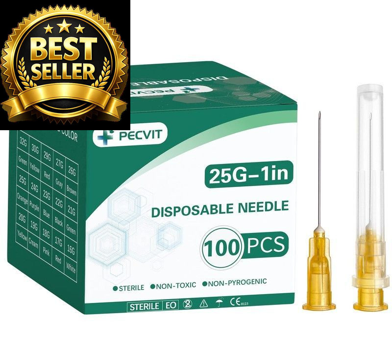 100Pack 25Ga 1 inch Needles(25mm) Luer Lock Lab Dispensing 25G 1 gallery