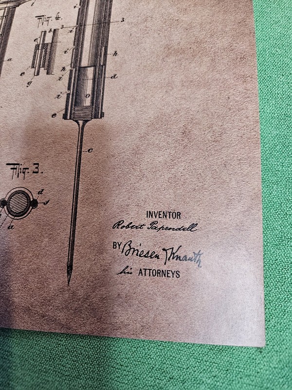 1st US PATENT of HYPODERMIC SYRINGE Art Print READY TO FRAME 1899 Papendell gallery