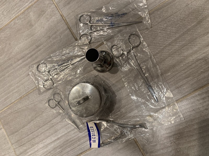 new old stock medical tools and container