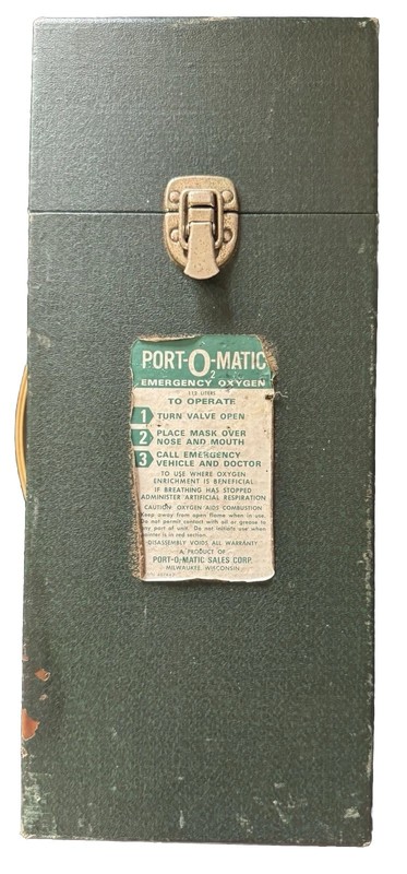 Vintage Port-O-Matic Emergency Oxygen Tank 112Liters – P/N 407A42