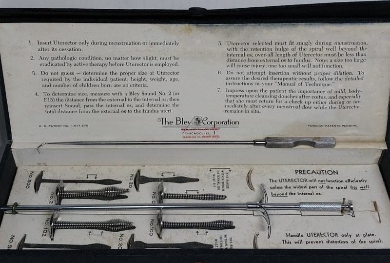 Vtg The Bley Co. Uterector Gynecologist Medical Tools & Bley Tenaculum Hook