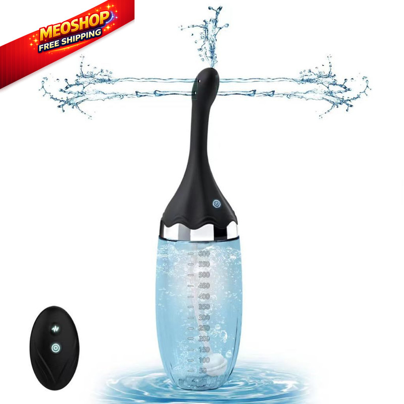 Anal Douche Automatic Enema Bulb - 20oz Electric Enemas for Large, Black