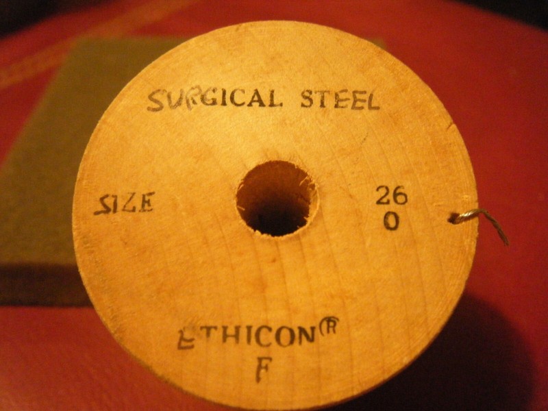 Vtg 2 wood spool 26 Gauge Stainless Steel Surgical Wire- 3oz. Spool (4-26) DWWC gallery