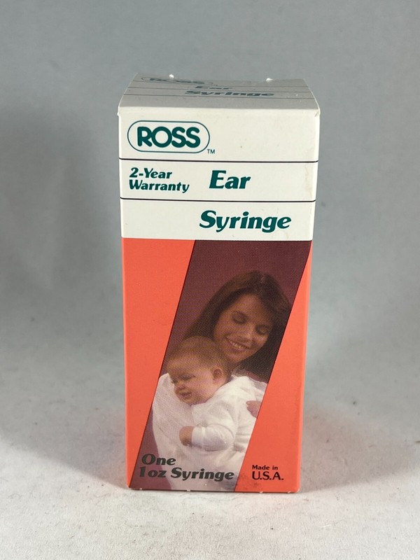 Vintage New in Box Ross Baby Ear Syringe 1 oz Made in USA with Box