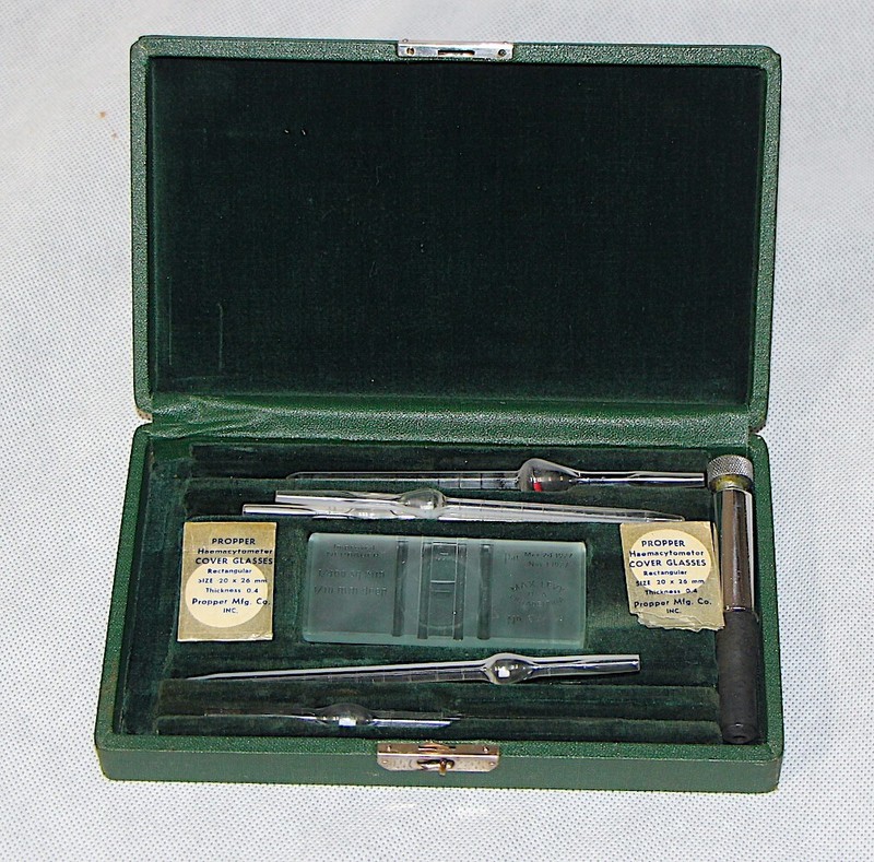 Vintage 1927 US Navy Hemacytometer w Levy Counting Chamber Blood Cell Count