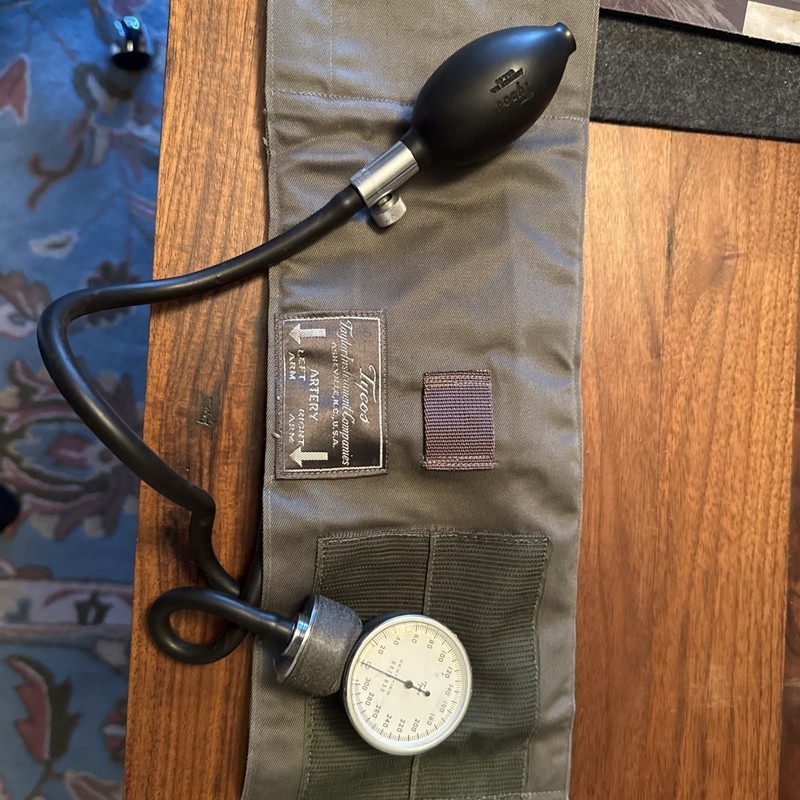 Tycos Taylor Instrument Co. Sphygmomanometer with Genuine Cowhide Case