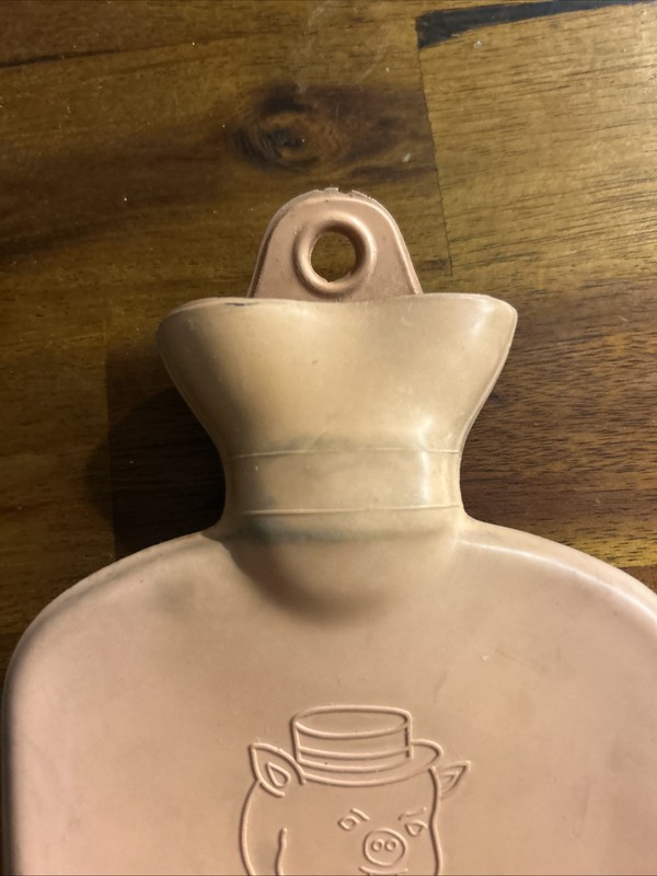 VTG This Little Piggie Went To Market Hot Water Bottle Pink Nostalgiacore gallery