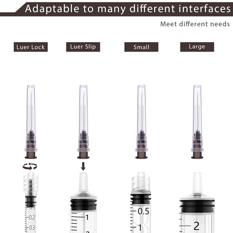 100 Pack 22 Ga 1 inch Disposable Needles with Caps for 22G gallery