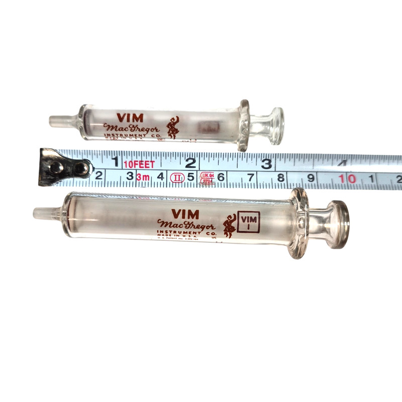 Vintage Glass Syringes Lot VIM MacGregor Medical Display Collectible