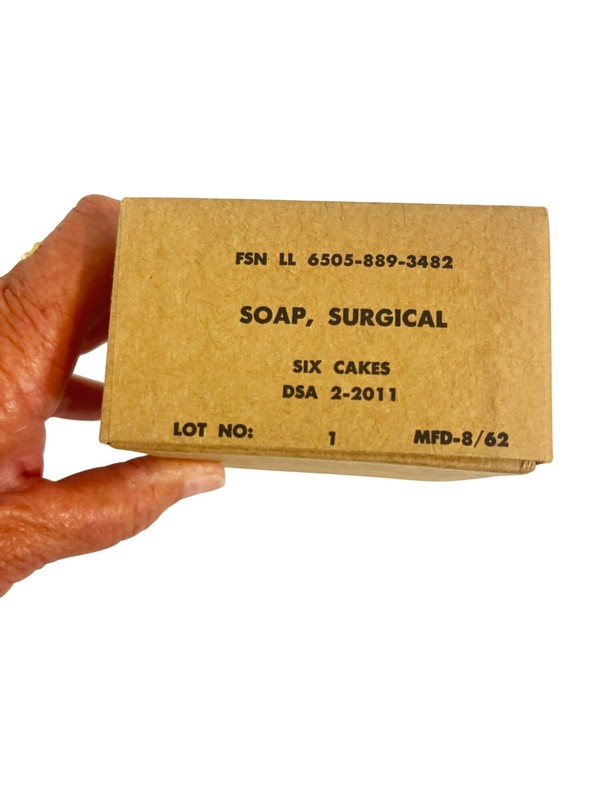 Vintage U.S. Military Surgical Soap August 1962 LOT 1 5/6 bars Not for use gallery