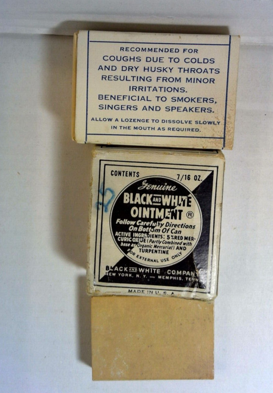Antique lot of 3 1940's OTC's - EXPECTORANT - ANALAGESIC - ANTISEPTIC OINTMENT gallery