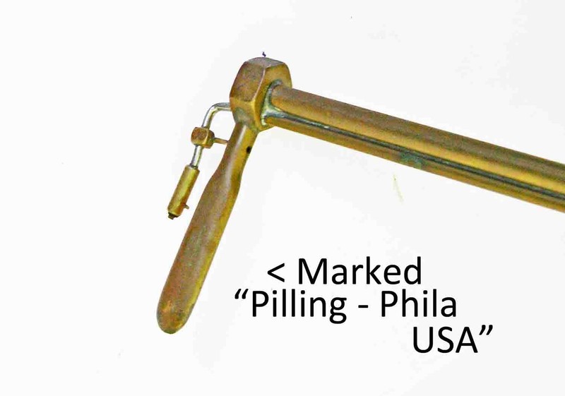 Uncommon "PILLING PHILA-USA" marked EXTRA LONG 15" Brass LARYNGOSCOPE w/ Light gallery