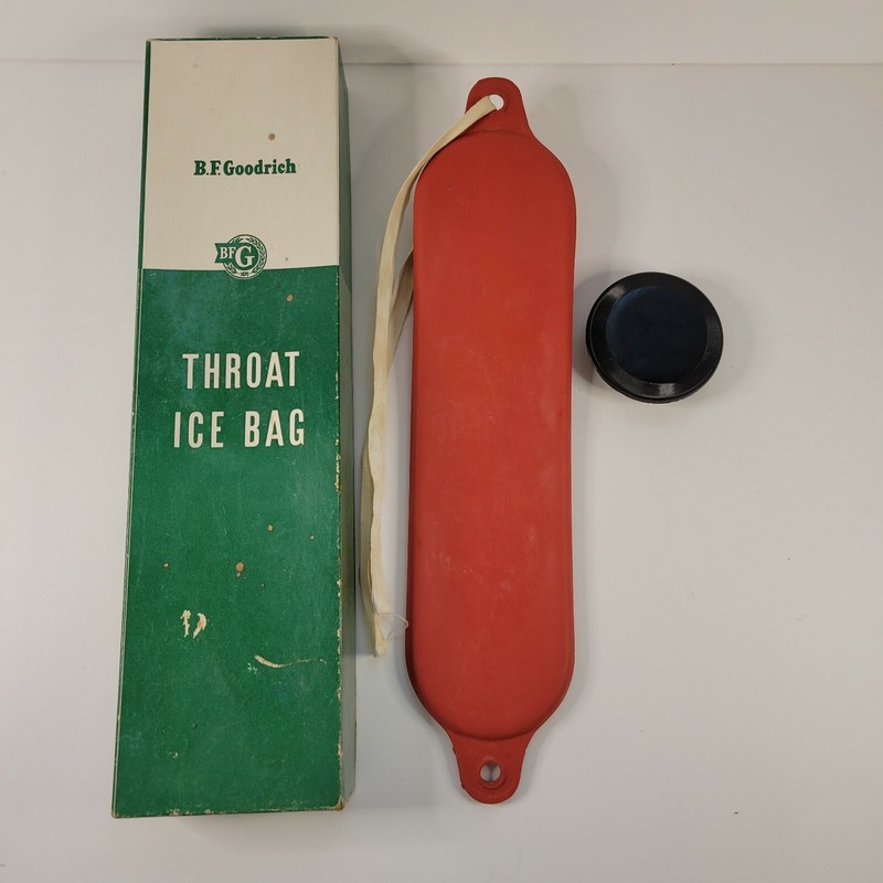Vintage B F Goodrich Red Rubber Throat Ice Bag #40 In Original Box Includes Tie gallery