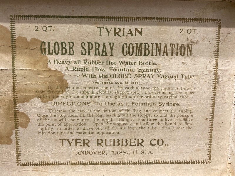 Vintage Tyer Rubber Fountain Seringe/Douche *Wooden Advertisement Box Only* Vtg gallery