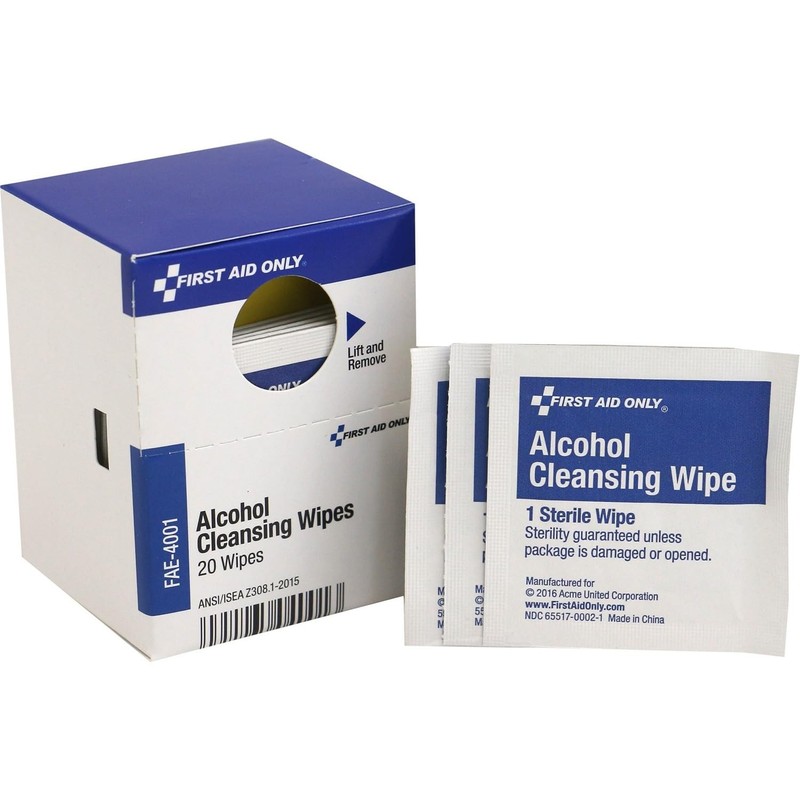 First Aid Only FAE-4001 Alcohol Cleansing Pads, 1 Count (Pack of 20), White