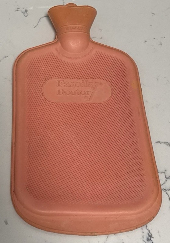 Vintage Hot Water Bottle Family Doctor Pink Natural Rubber 13″ Tall EUC