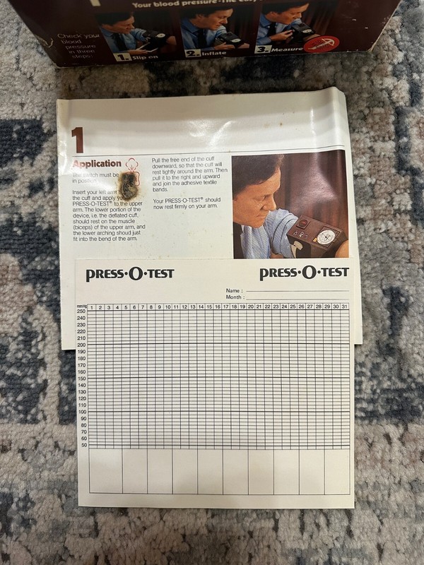 Vintage Press-O-Test Blood Pressure Testing Device c. 1982 gallery