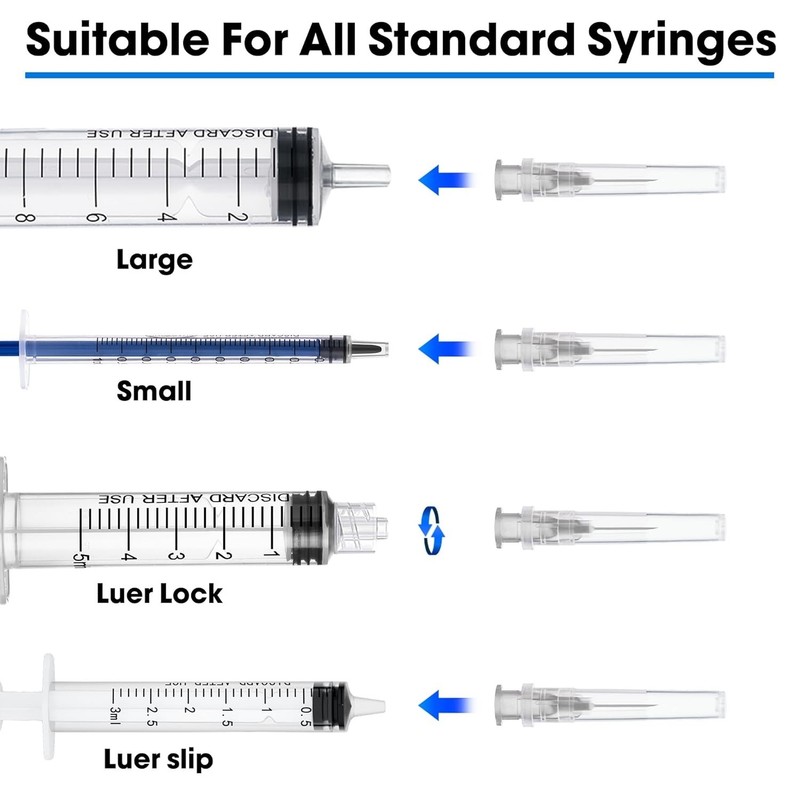 100 Pack 27 Ga 1/2 inch Disposable Needles with Caps for 27G gallery