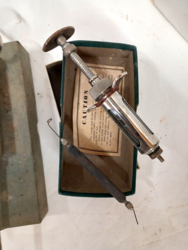 Collection of Vintage Glass/Stainless Hypodermic Syringes - As is gallery