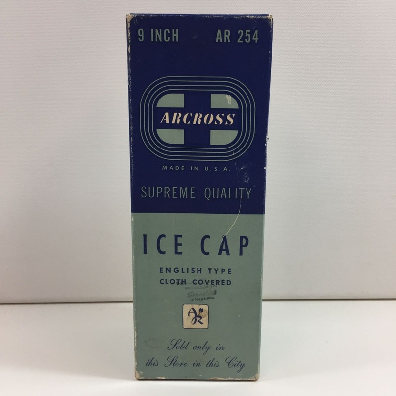 Vintage 1950s Arcross Ice Cap 9 Inch AR 254 English Type Cloth Covered Empty Box
