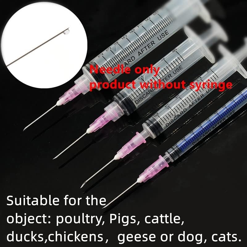 100 Pack 18Ga 1 Inch Sterile Disposable Injection Needle with Cap for gallery
