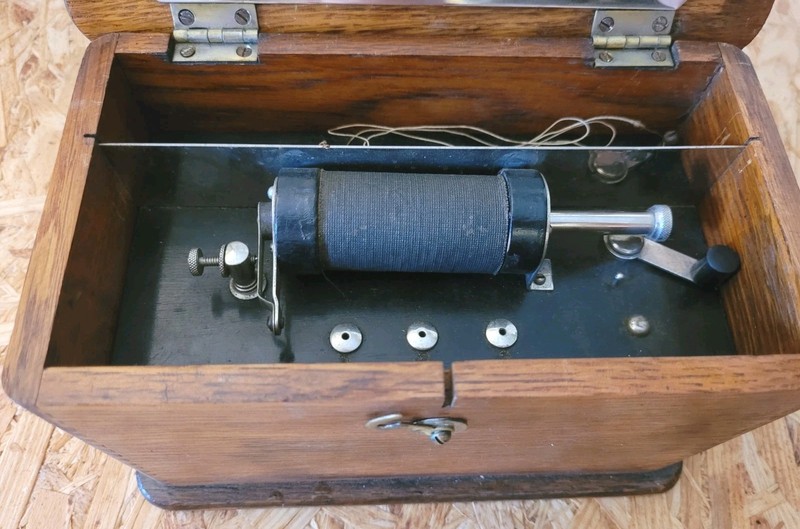 Medical Quack Device Vintage Medical Induction Shocking Tool Antique Wood Box gallery