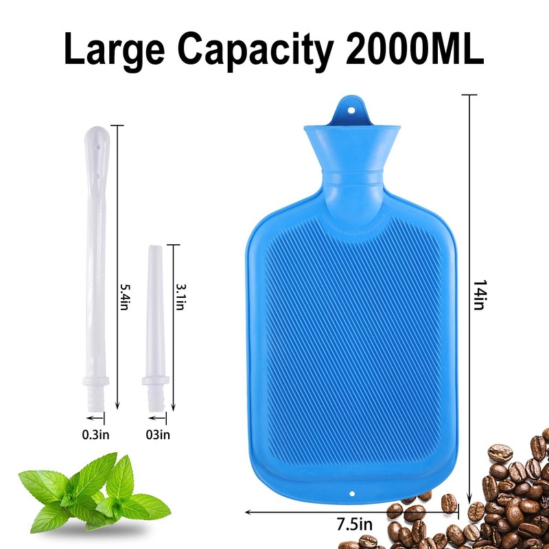 Enema Bag Kit with 5ft Hose Coffee Enemas at Home Water Shower 2 L, Blue gallery