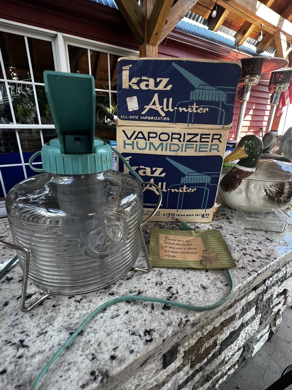 Vintage KAZ Vaporizer Hospital All-Niter, Inhalant, Holder, Instructions Box