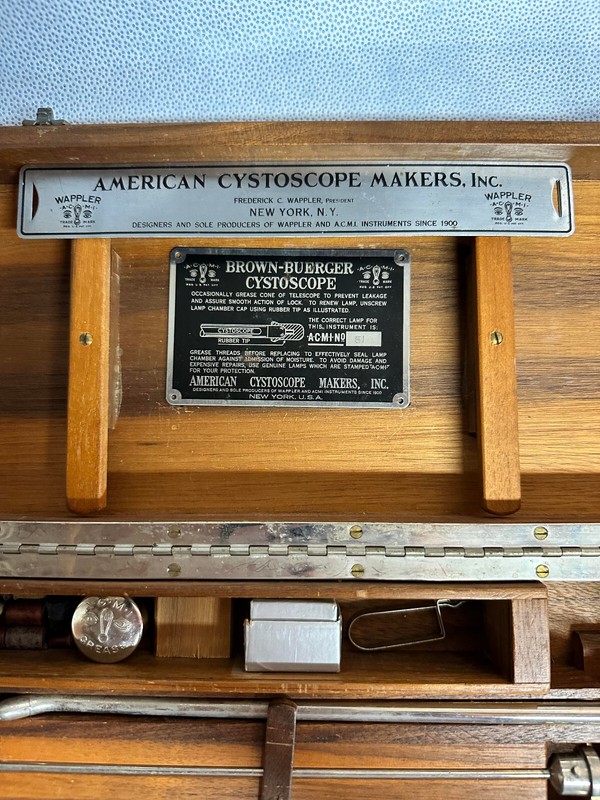 Vintage Cystoscope with box and accessories, Old medical, Brown-Buerger gallery