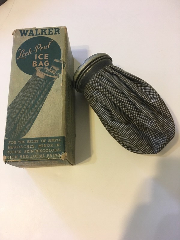 6 inch Walker Leek Pruf ice bag,vintage,collectable,film prop with box