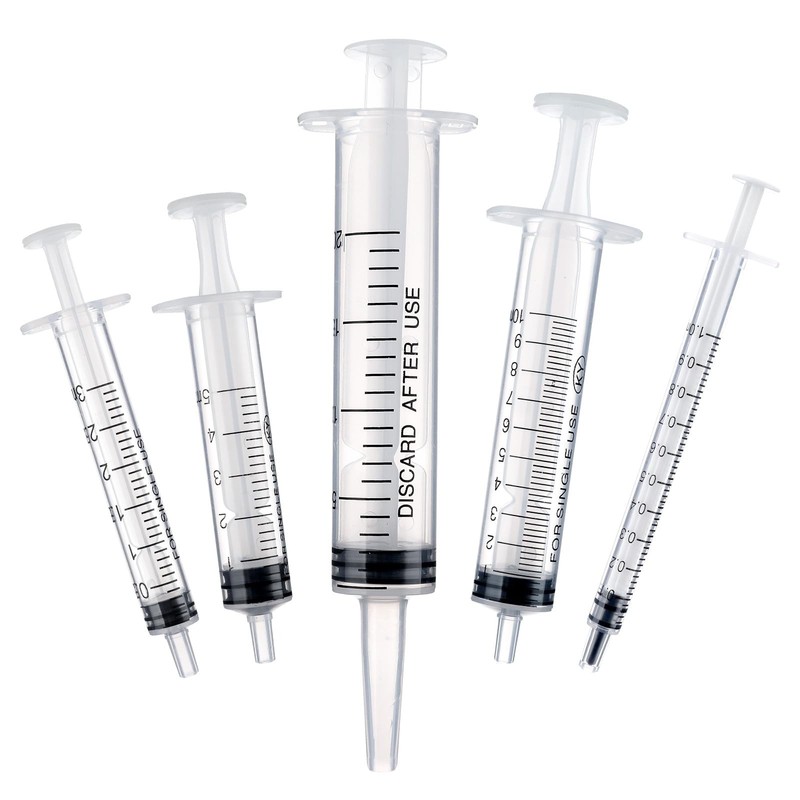 AOZUO 5 PCS Plastic Syringe, 1ml 3ml 5ml 10ml 20ml Feeding Syringes for…