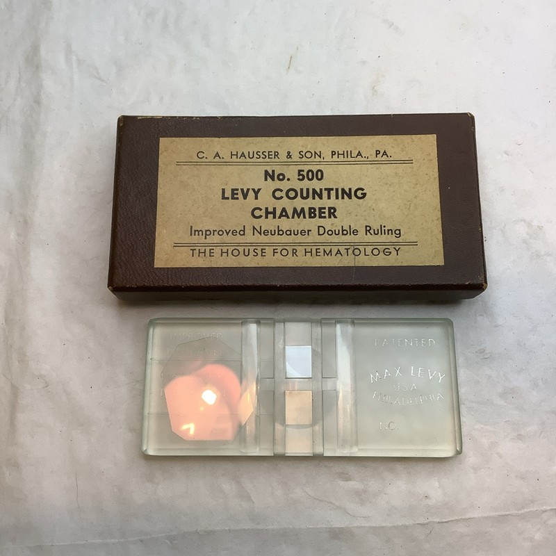 Used Neubauer No 500 Levy Counting Chamber C.A. Hausser Phila PA