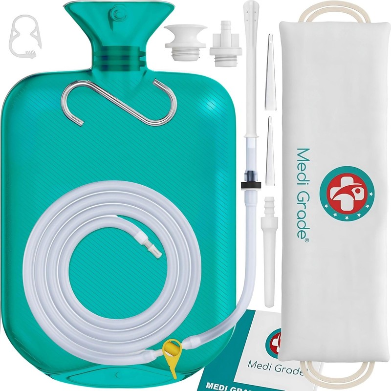 Medi Grade Enema Kit for Adults, 0.53 Gal Capacity - One size, Turquoise