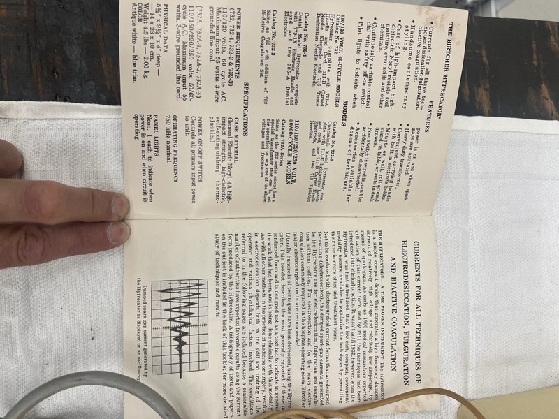 Vintage Birtcher Hyfractor. Electrosurgial Unit With Foot Pedal And Manual gallery