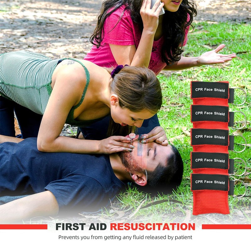 50 Packs CPR Pocket Mask, Face Shield for Keychain, One-Way CPR... gallery