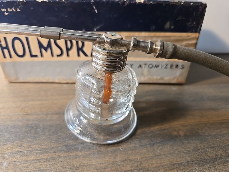 Vintage Holmspray Glass Atomizer #600 in box Apothecary Display Medical Bath Ear gallery