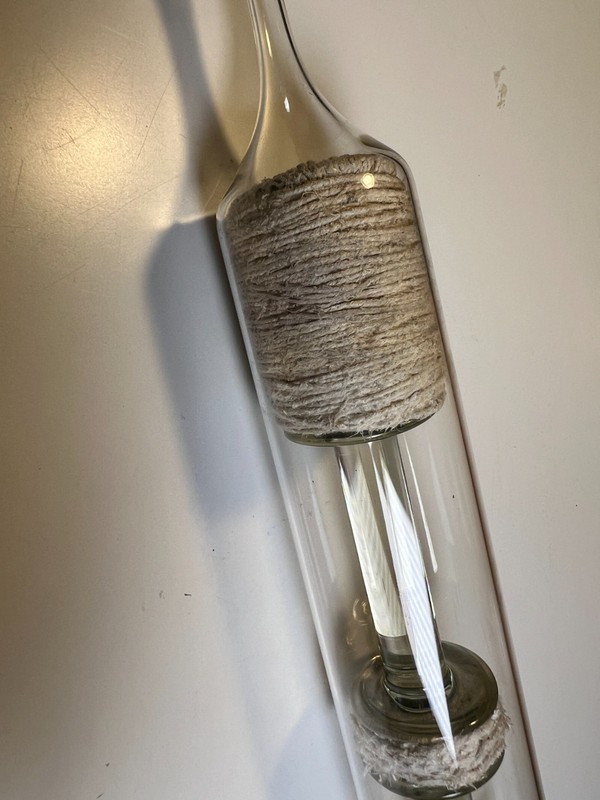 LARGE Antique Victorian Glass Medical Syringe w/ Original Twine Piston 1890s 12" gallery