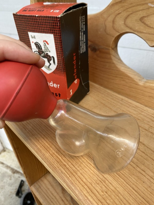 Vintage Rexall Glass Breast Pump W/ Box Medical Device Oddity Collectible gallery