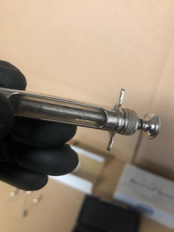 ANTIQUE RANDALL FAICHNEY GLASS/METAL HYPODERMIC SYRINGE BAY STATE gallery