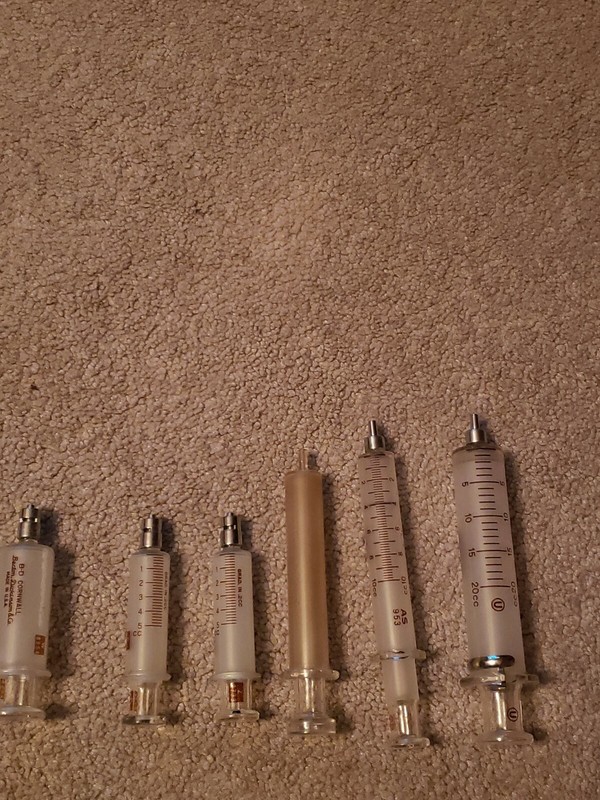 6 Vintage glass Syringes