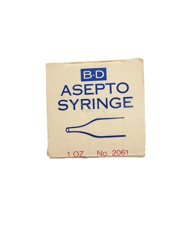 Vintage B-D Asepto Glass Syringe 1oz No 2061 w/ Box Medical Collectible gallery