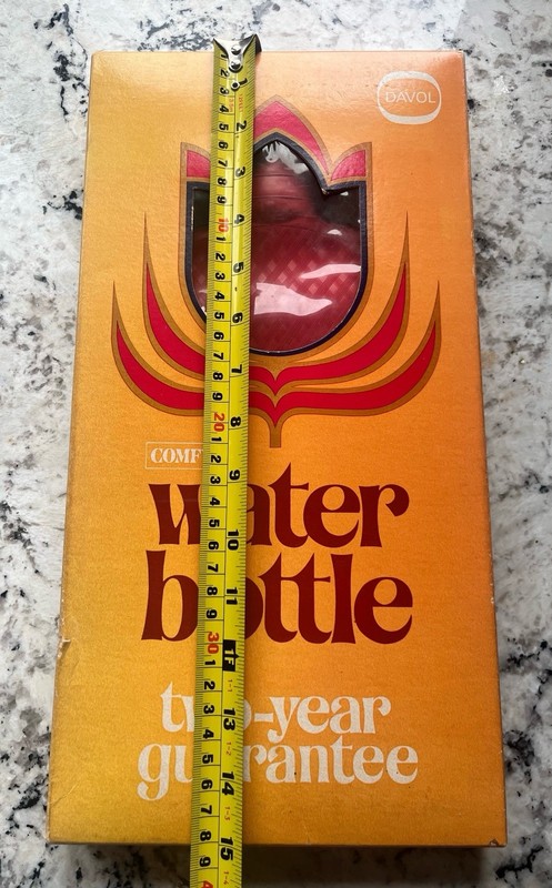 Davol Vintage 60s Comfy Water Bottle New Original Box Red Rubber No 10 Prop gallery