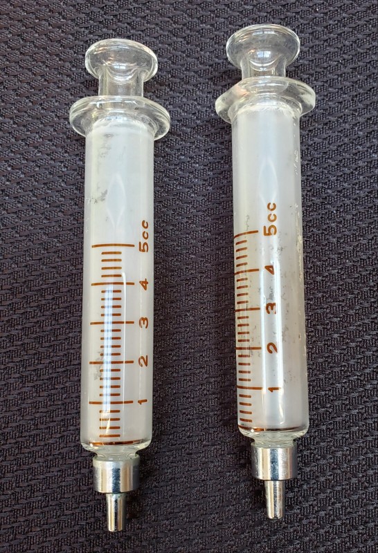 Vintage Glass Syringes 5 cc