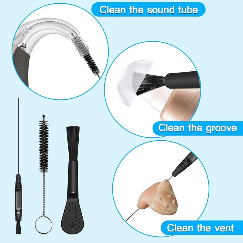 Hearing Aid Cleaning Kit, aid Tools, Black gallery