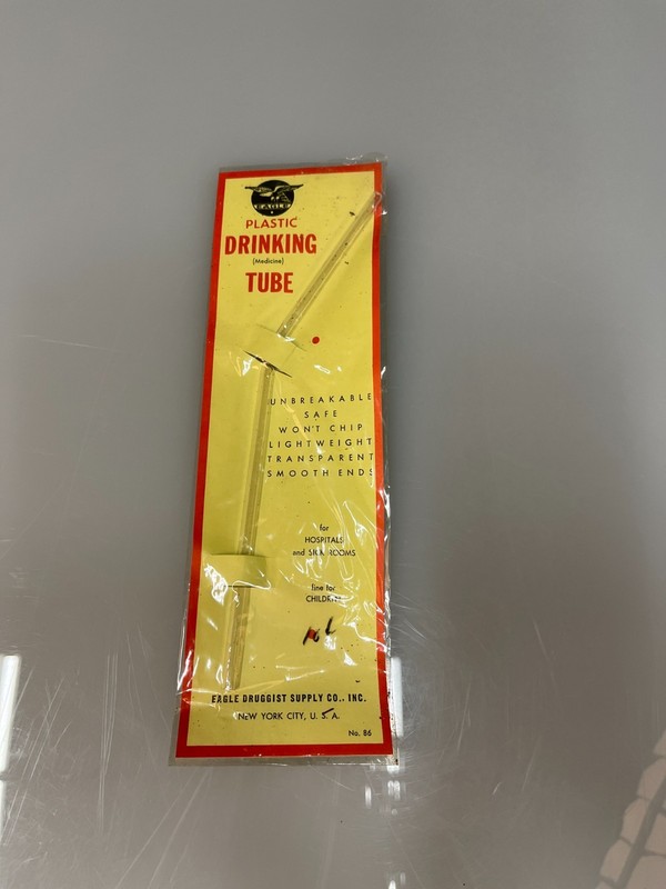 Vintage Hospital Plastic Drinking Tube NOS Eagle Pharmacy Medical RARE gallery