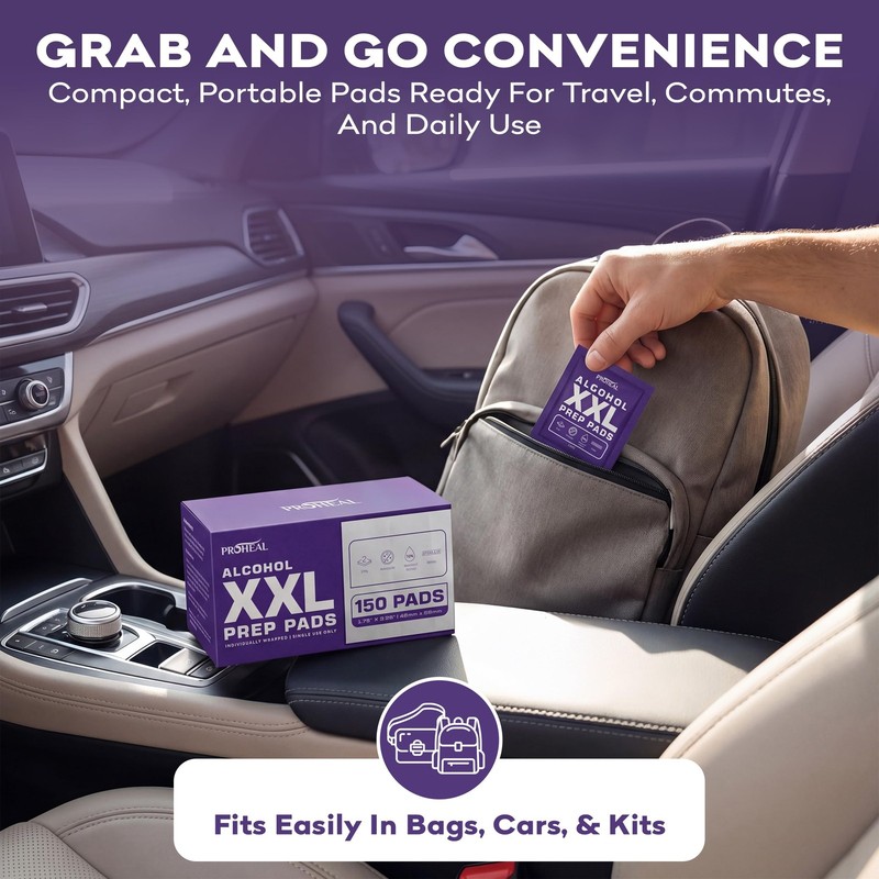XXL Sterile Alcohol Prep Pads 150 Count - 70% Isopropyl Alcohol Wipes, Indivi... gallery