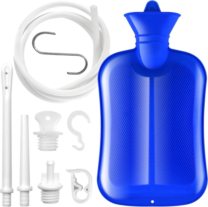 2 L Enema Bag ，Coffee Kit with 5.0 ft. Long Silicone Hose ,2 Red