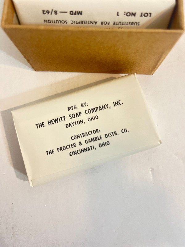 Vintage U.S. Military Surgical Soap August 1962 LOT 1 5/6 bars Not for use gallery