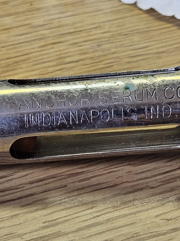 Vintage Veterinarian Syringe And Needle 10cc Metal And Glass gallery