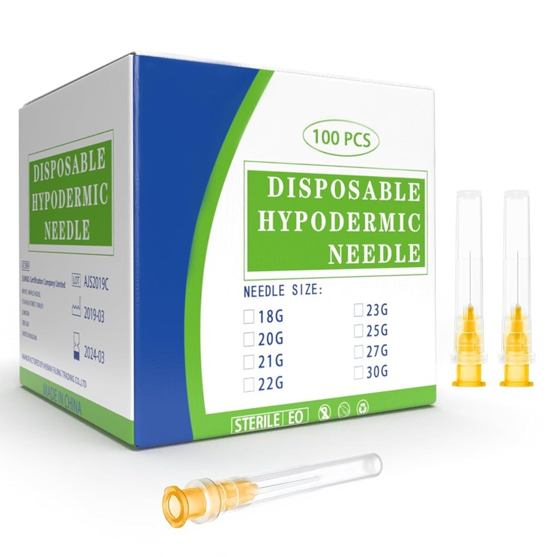 100Pack 25 Gauge 1 Inch Needle, Luer Lock Individually 25G 1 (25MM)
